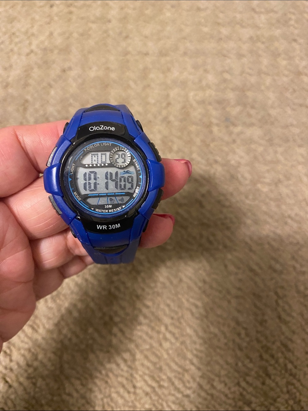 Kids Blue Digital Sports Watch